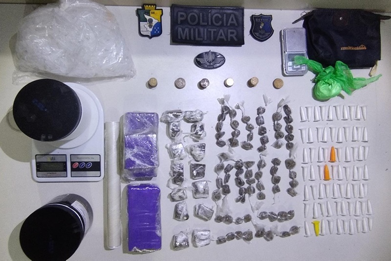 Polícia Militar prende suspeito de tráfico de drogas no Japaozinho