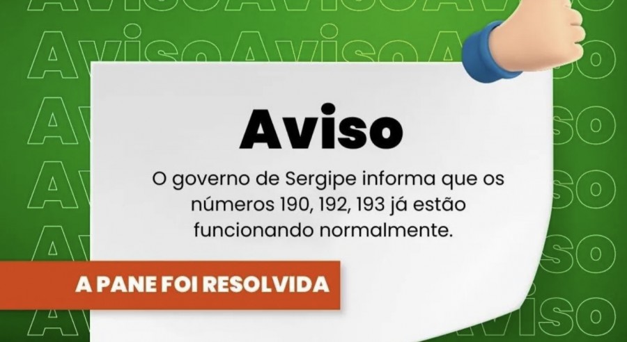 Telefones 190, 192 e 193 já estão funcionando normalmente