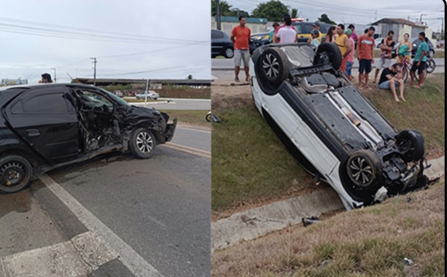 Acidente na BR-235 envolveu veículos de passeio na Rótula de acesso para a Ceasa de Itabaiana