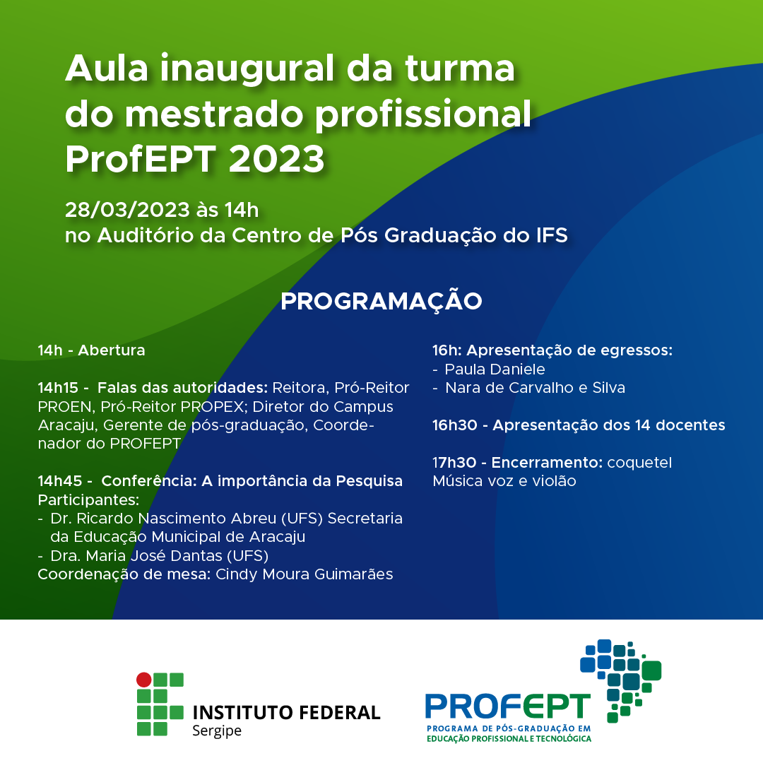 IFS promoverá momento de acolhimento aos novos mestrandos do ProfEPT