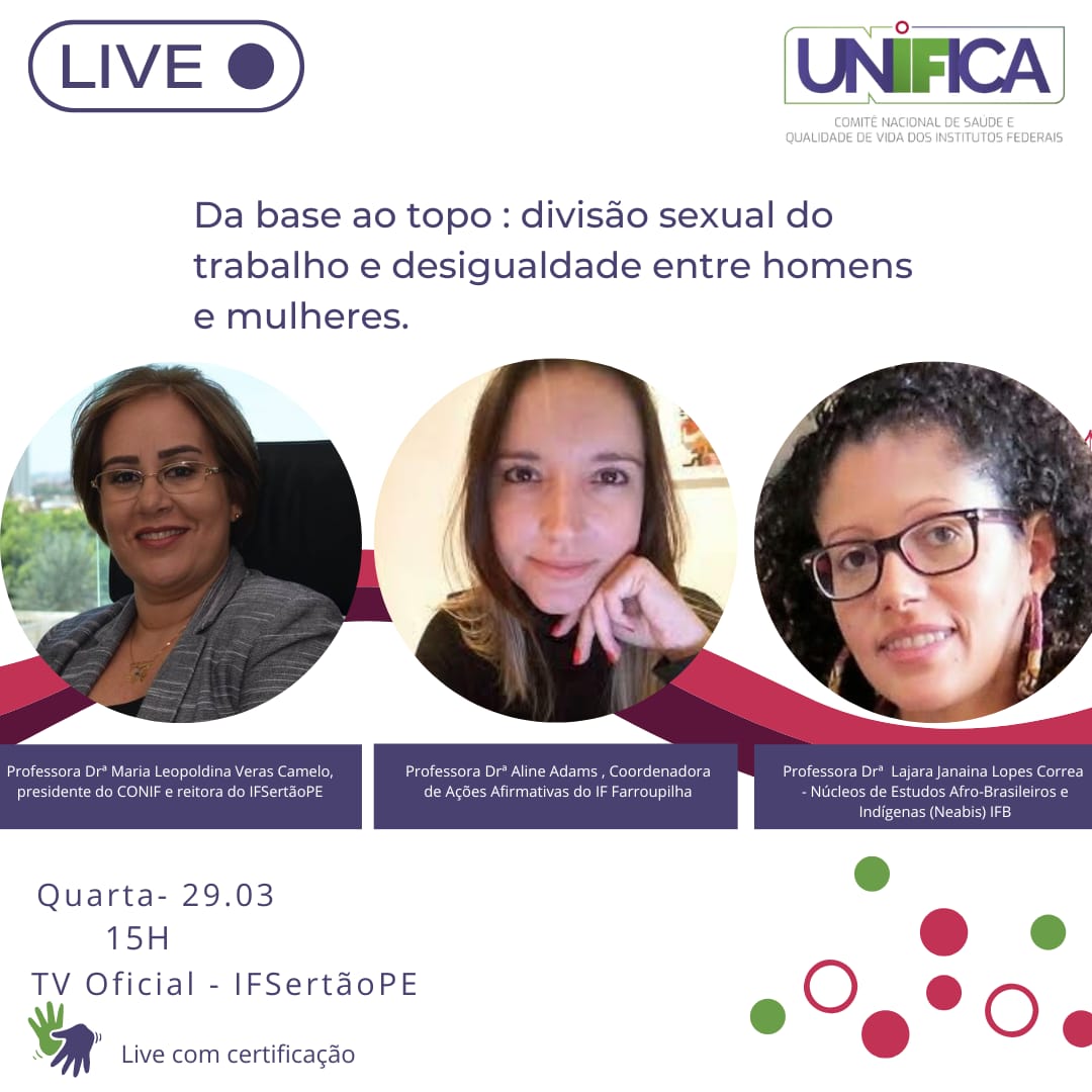 O IFS em parceria com o Unifica promove live em alusão ao Dia Internacional da Mulher