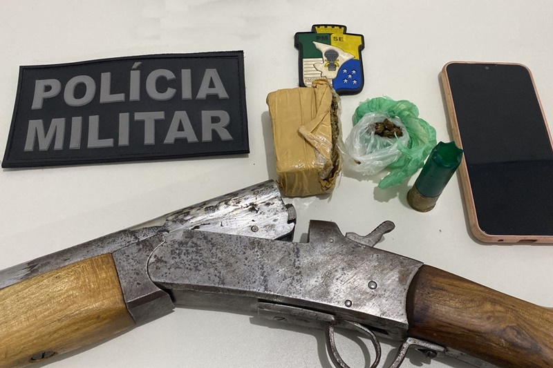 Polícia Militar apreende escopeta em Salgado