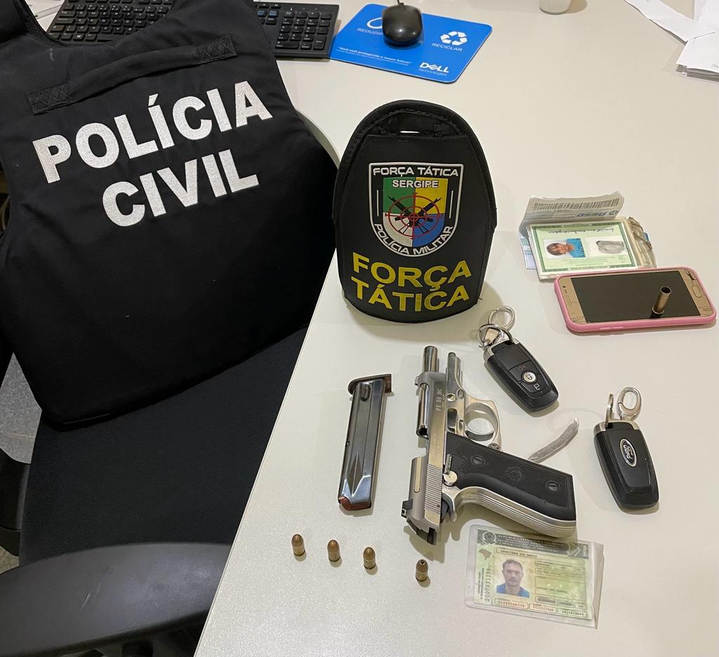 Polícias Civil e Militar prendem homem por porte ilegal de arma de fogo em Neópolis