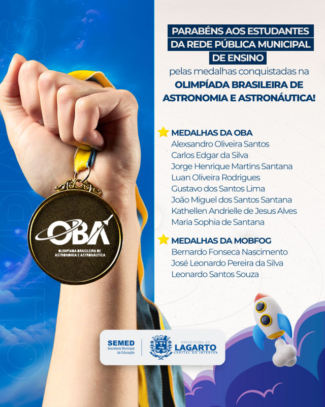 Olimpíada Brasileira de Astronomia e Astronáutica: Vitória da Educação Pública Municipal de Lagarto!