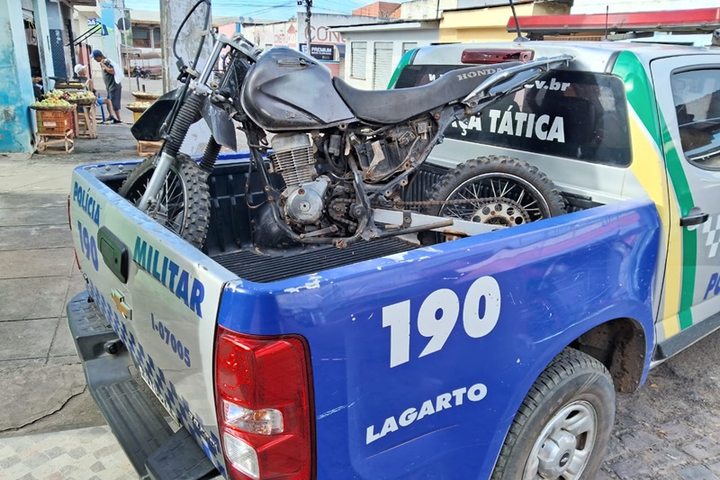 Polícia Militar apreende motocicleta com adulteração no chassi em Lagarto