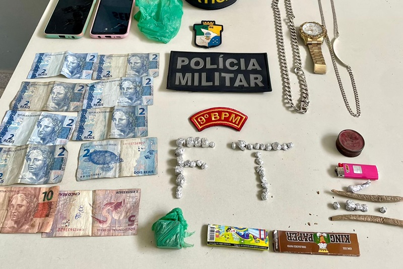 Polícia Militar prende duas pessoas por tráfico de drogas em Laranjeiras