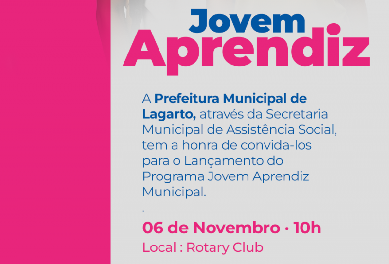 Prefeitura de Lagarto anuncia programa Jovem Aprendiz Municipal em parceria com o CIEE