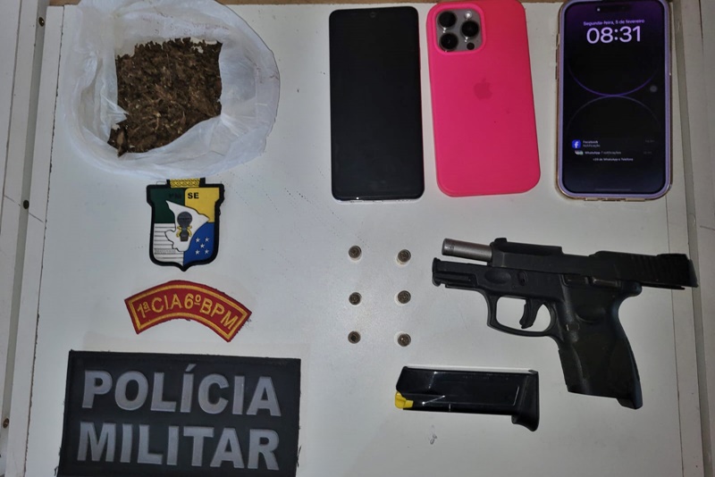 PM apreende pistola e maconha após ocorrência envolvendo disparos de arma de fogo na Ilha Mende Sá