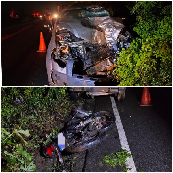 Acidente fatal entre carro e motocicleta deixa uma vítima na SE-230