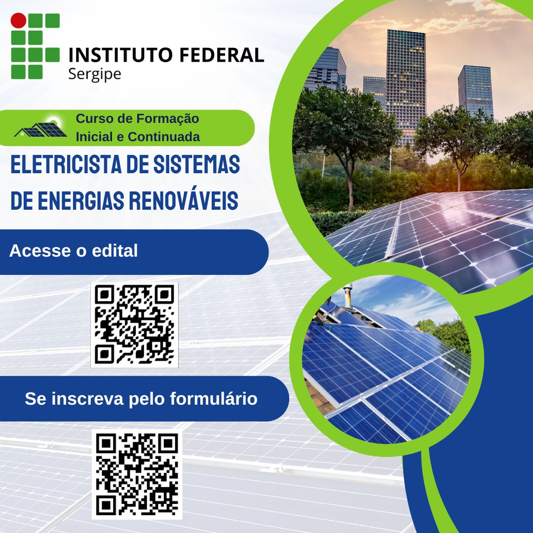 IFS abre inscrições para curso de Eletricista de Sistemas de Energias Renováveis – IFS