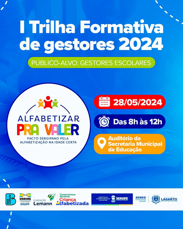 Prefeitura de Lagarto e Programa Alfabetizar pra Valer promovem a Trilha Formativa de Gestores Escolares