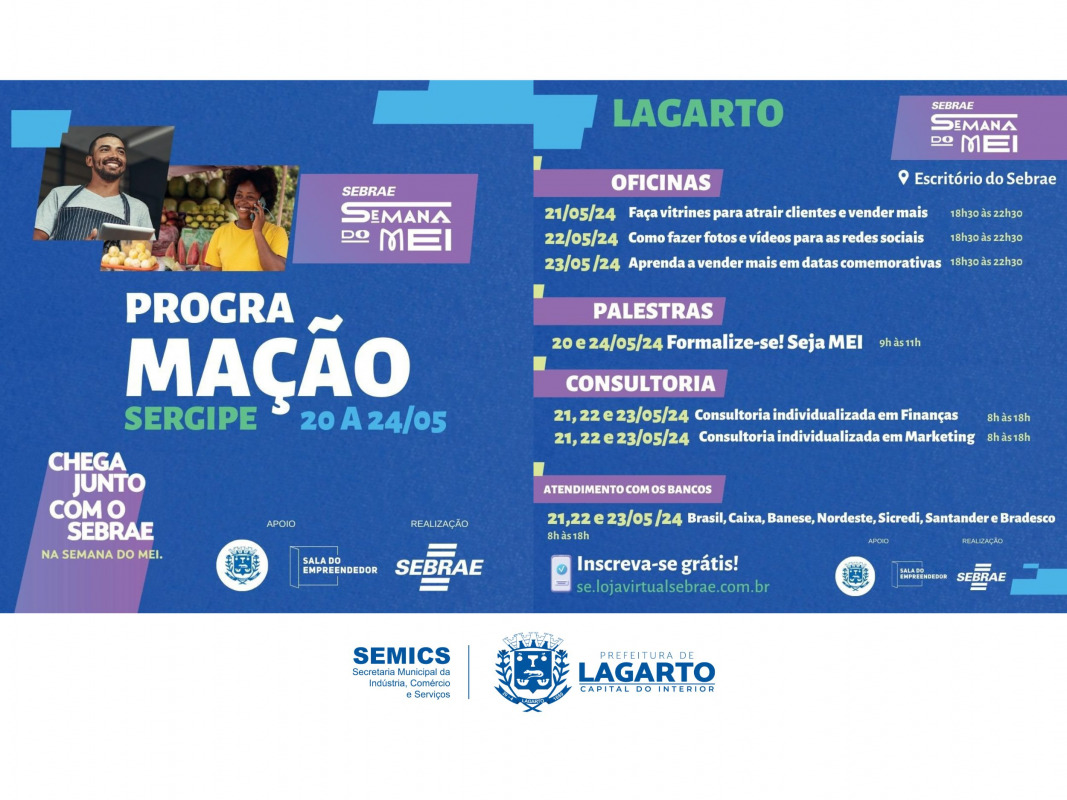 Semana do MEI SEBRAE 2024: Oportunidades para empreendedores em Lagarto