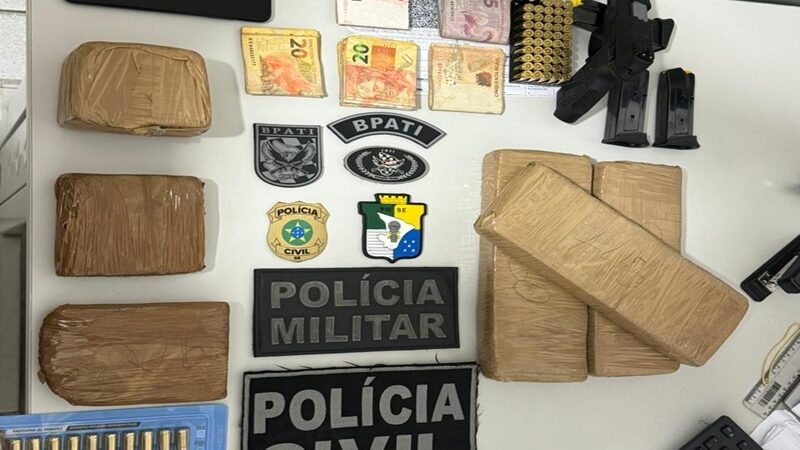 Ação conjunta resulta na prisão de dois suspeitos durante operação contra o tráfico de drogas em Lagarto