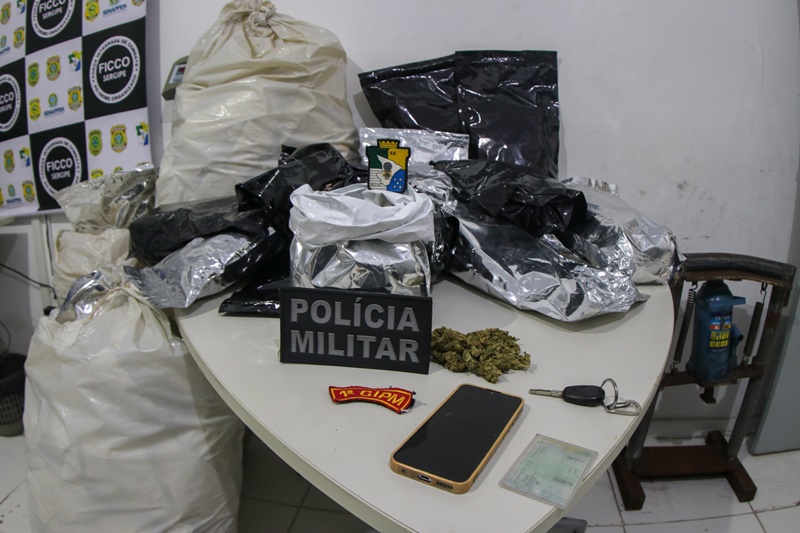 Polícia Militar de Sergipe apreende 38 Kg de maconha avaliada em 500 mil reais