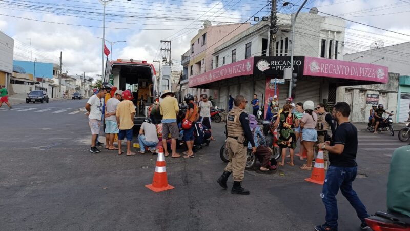 Acidente entre motos deixa dois feridos em Itabaiana nesta terca-feira