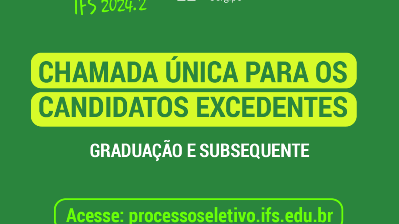 IFS publica quadro de vagas atualizado para chamada única destinada a candidatos excedentes