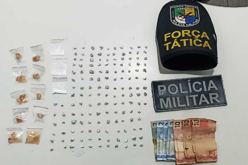 Polícia Militar prende homem portando 130 pedras de crack em Lagarto