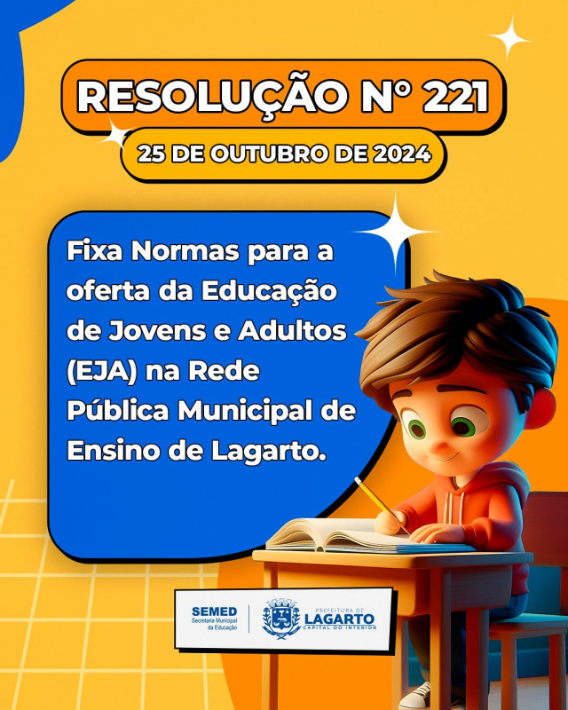 Aprovação da Resolução nº 221 marca novo capítulo para a Educação de Jovens e Adultos (EJA) em Lagarto