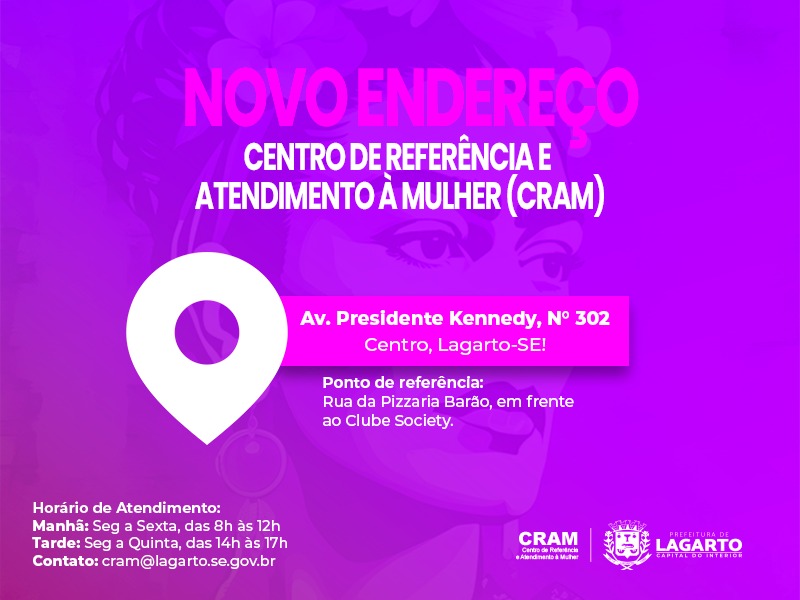 Centro de Referência e Atendimento à Mulher (CRAM) está em novo endereço