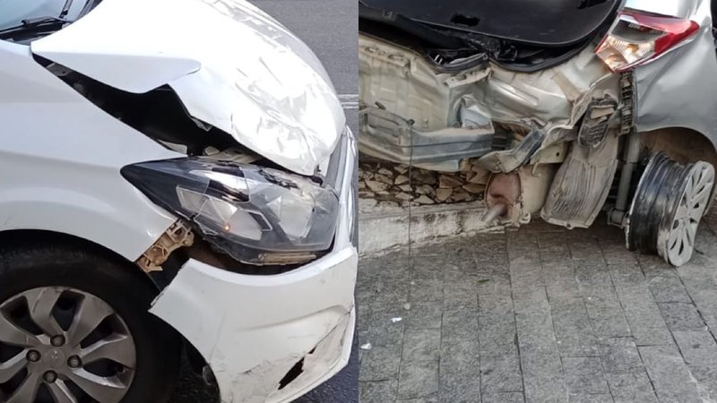 Acidente deixa mulher ferida na Zona Sul de Aracaju; carro colide contra muro de condomínio