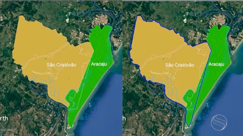 Novos limites territoriais: mapa de Aracaju e São Cristóvão será atualizado em 2026