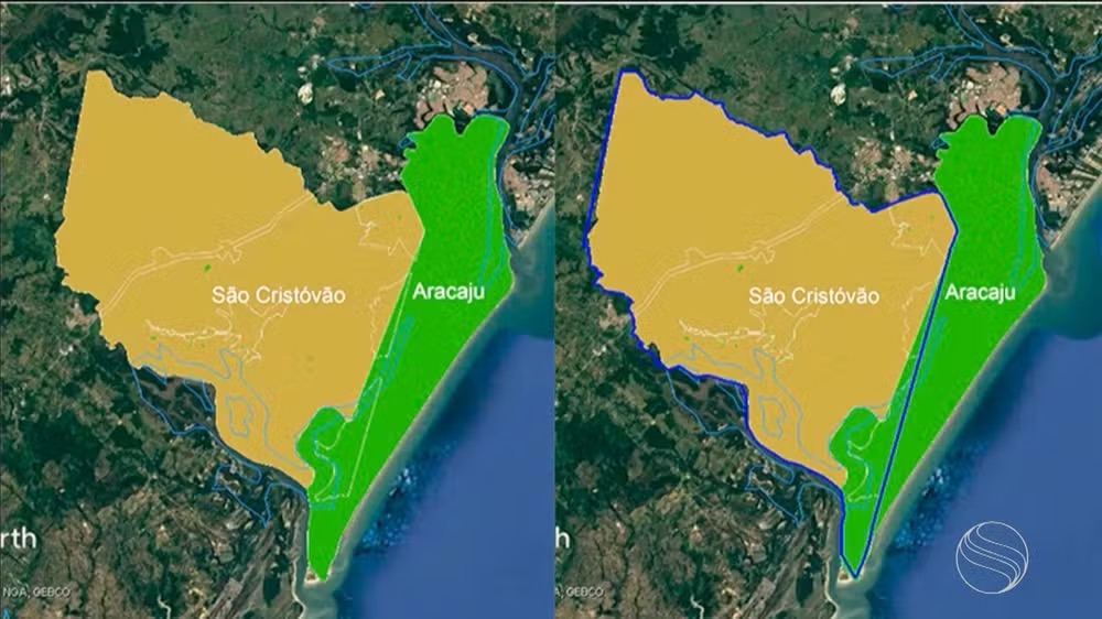 Novos limites territoriais: mapa de Aracaju e São Cristóvão será atualizado em 2026
