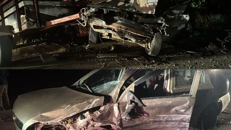 Colisão frontal deixa três pessoas feridas na rodovia SE-464, em São Cristóvão