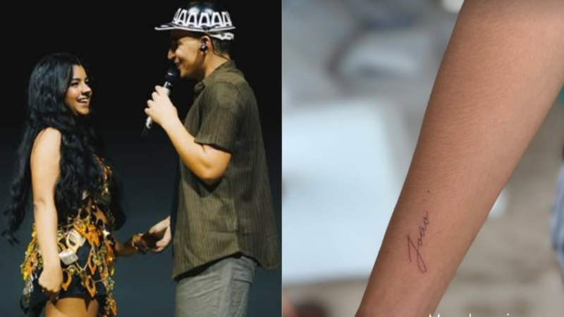 Ary Mirelle tatua nomes e rostos dos filhos e grava nome de João Gomes no braço