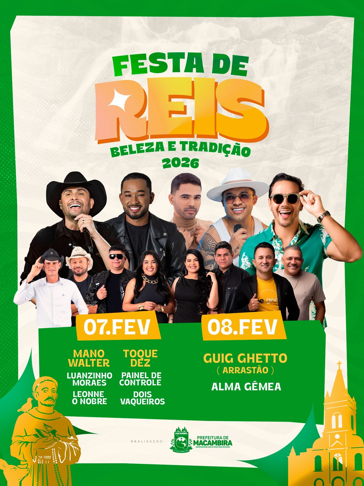 Macambira divulga programação da Festa de Reis 2026 com Mano Walter e Toque Dez