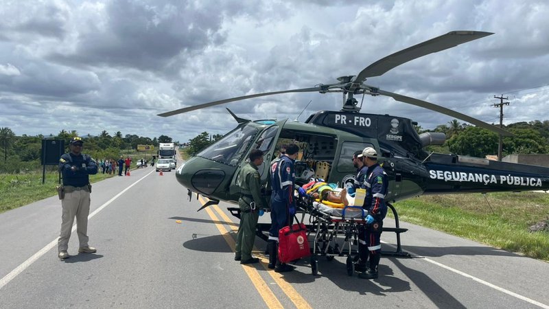 Motociclista fica gravemente ferido após colisão na BR-235, em Areia Branca