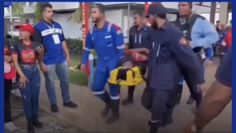 Ventos fortes derrubam estrutura na Sealba Show e deixam feridos em Itabaiana