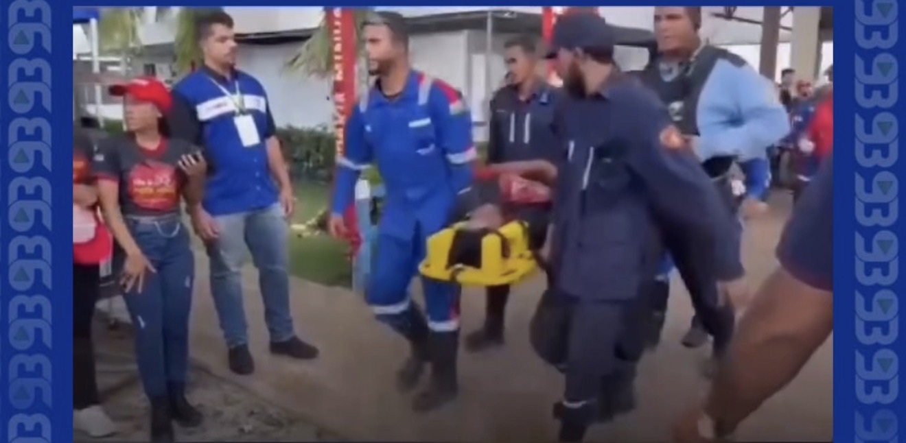 Ventos fortes derrubam estrutura na Sealba Show e deixam feridos em Itabaiana