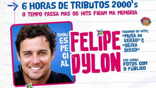 Felipe Dylon é atração de festa temática dos anos 2000 em evento nostálgico