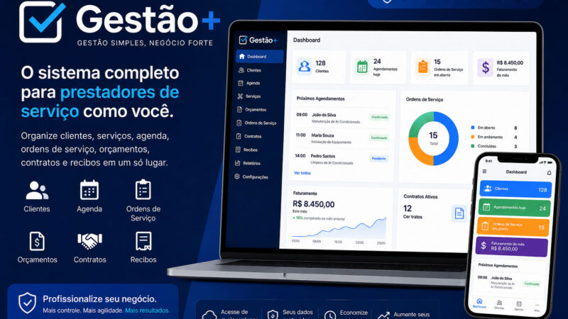 Gestão+ leva mais organização e profissionalismo para prestadores de serviço