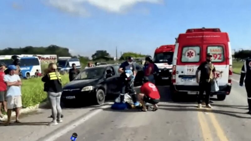 Acidente grave deixa motociclista morto e envolve múltiplos veículos na BR-235 em Itabaiana