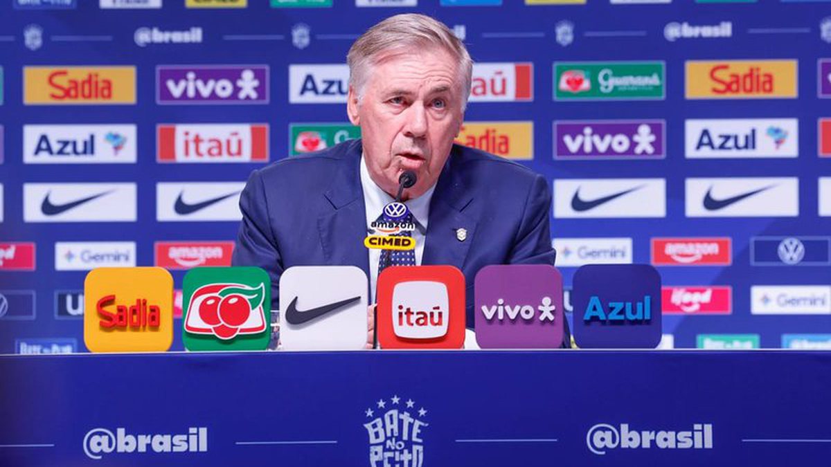 Ancelotti convoca volante de gigante da Série A para amistosos da Seleção Brasileira após lesão de João Pedro
