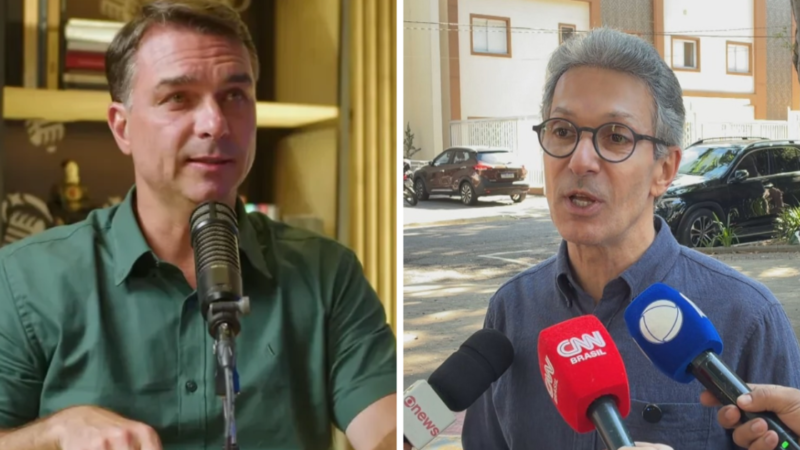Flávio Bolsonaro liga para Zema e aguarda definição sobre desistência